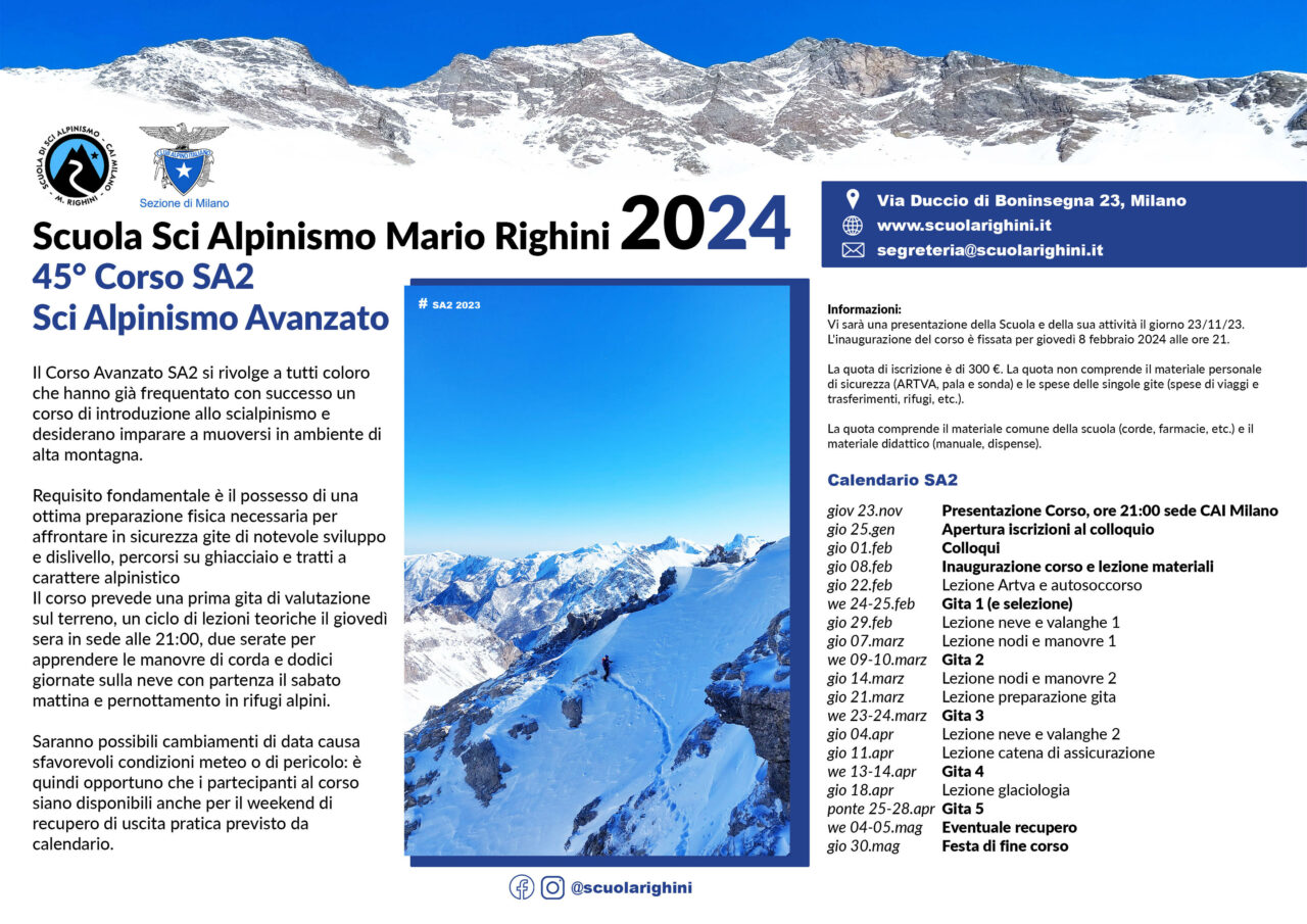 Mario Righini Corso di Sci Alpinismo Avanzato (SA2) - Scuola di Sci Alpinismo Mario ...